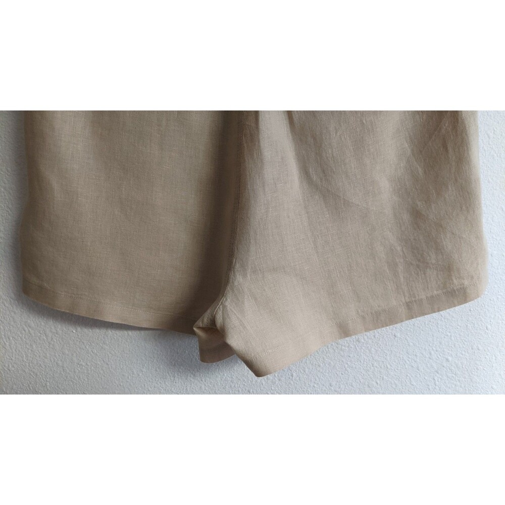 NEW~QUINCE Women's 100% European Linen Shorts in "Driftwood" Beige Large - Picture 9 of 13